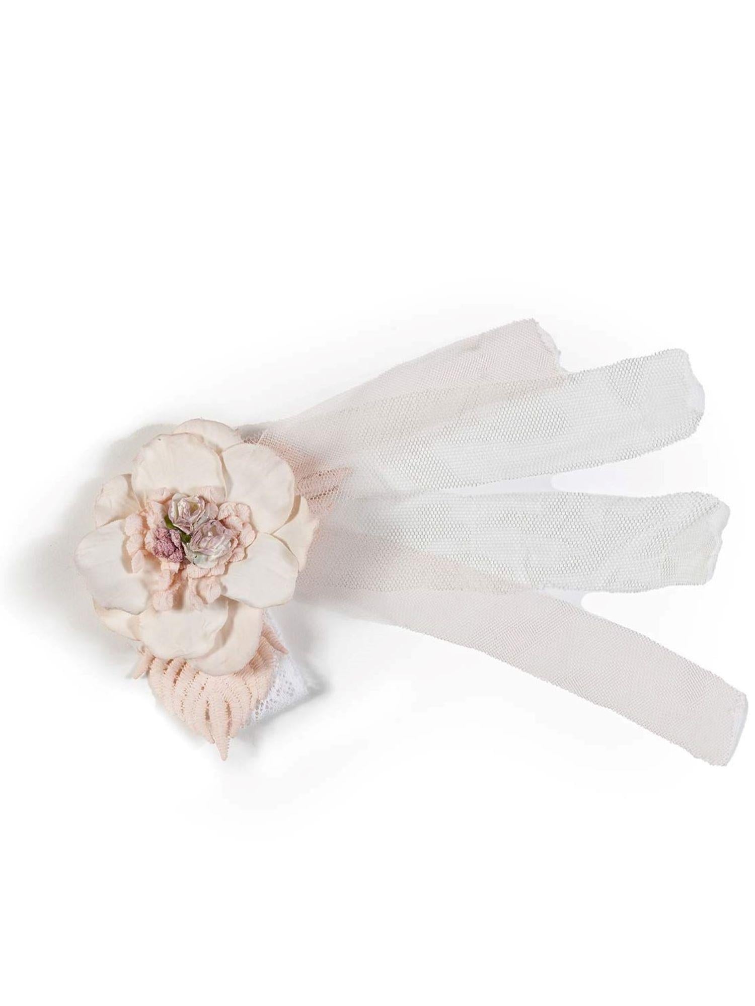Mimilù coroncina per capelli da bambina in pizzo con fiore bianco rosa 304COR UNI MImilù 