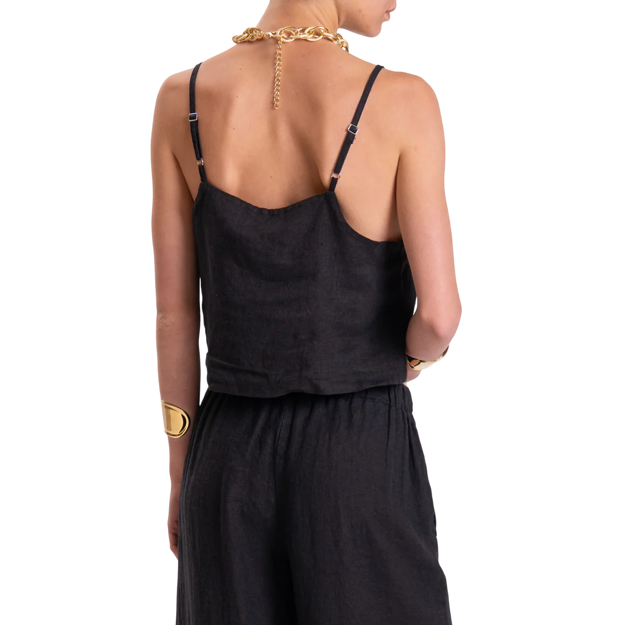 Vicolo completo top e pantaloni in misto lino nero TD3091 NERO VICOLO 