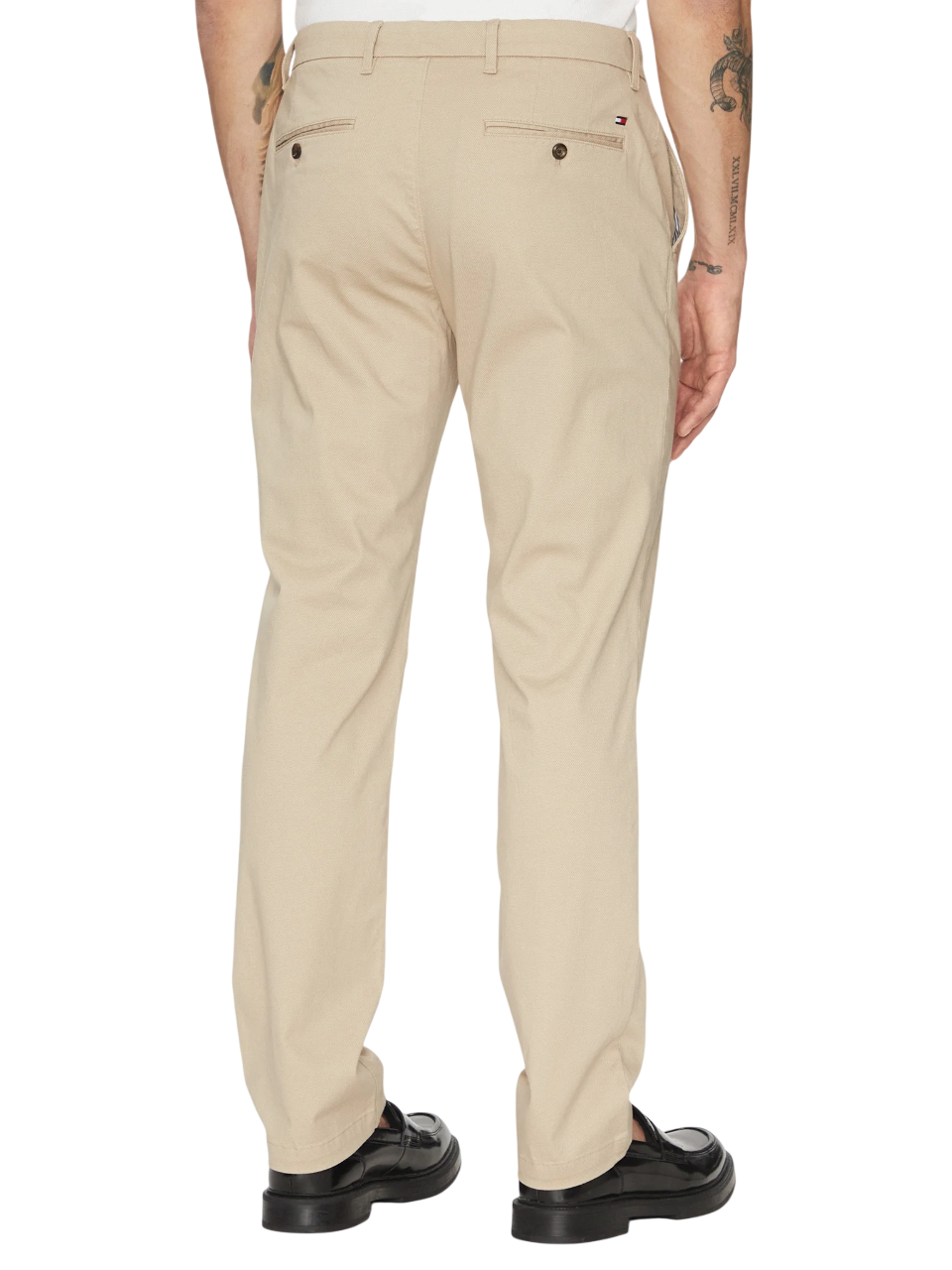 Tommy Hilfiger pantaloni slim fit in cotone beige MW0MW37717 RBT Tommy Hilfiger 