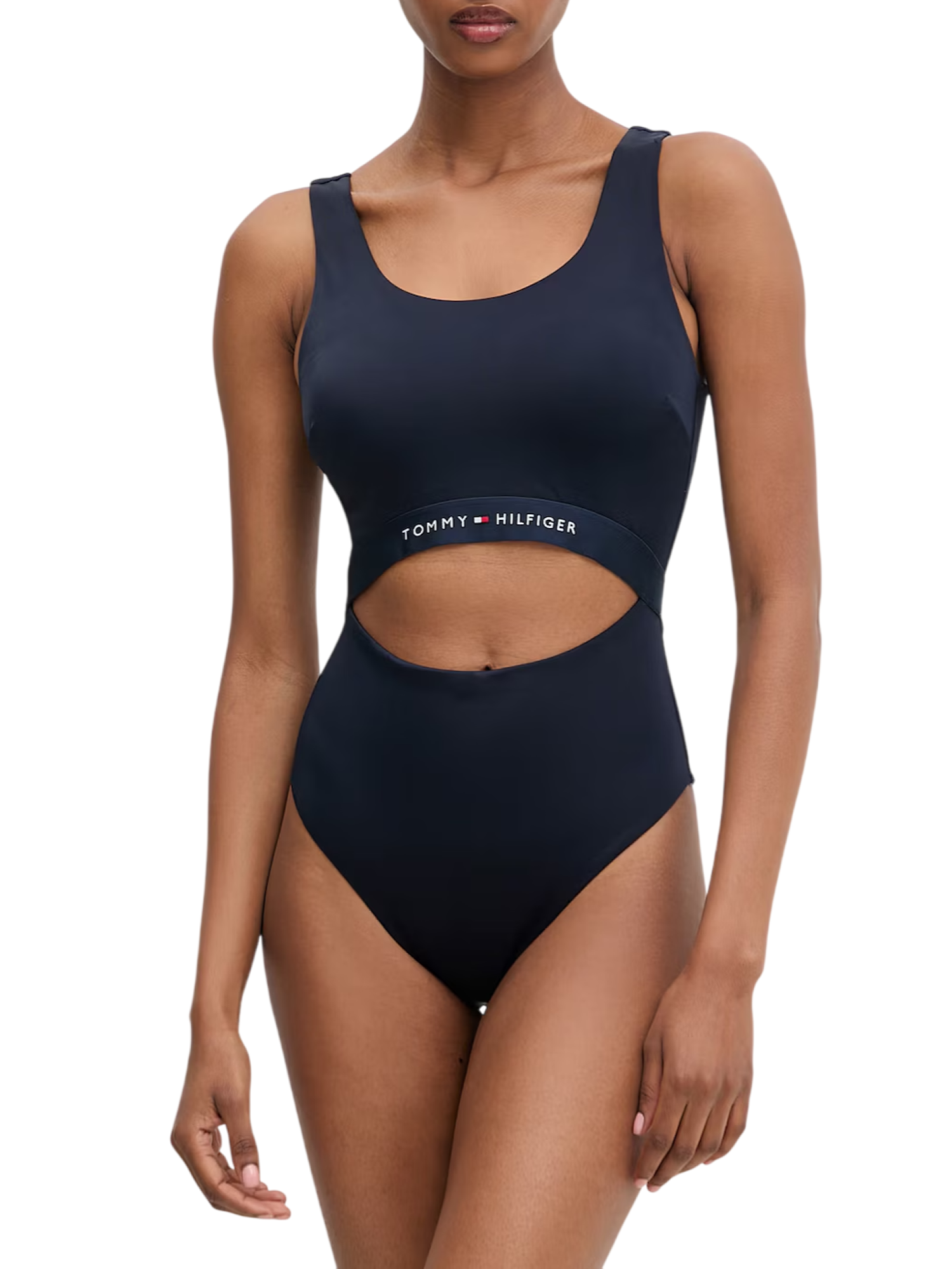 Tommy Hilfiger costume intero donna con cut out blu UW0UW06367 C1G Tommy Hilfiger beachwear 