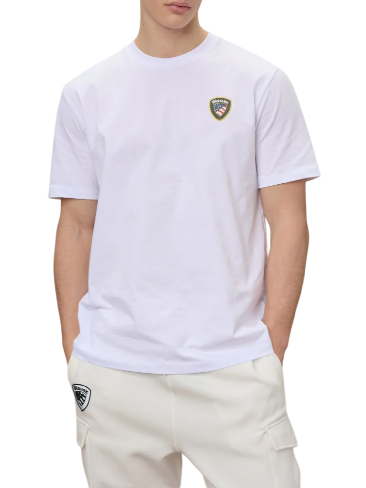 Blauer T-shirt manica corta uomo Faxon bianco 26SBLUH02284-007480 100 BLAUER 