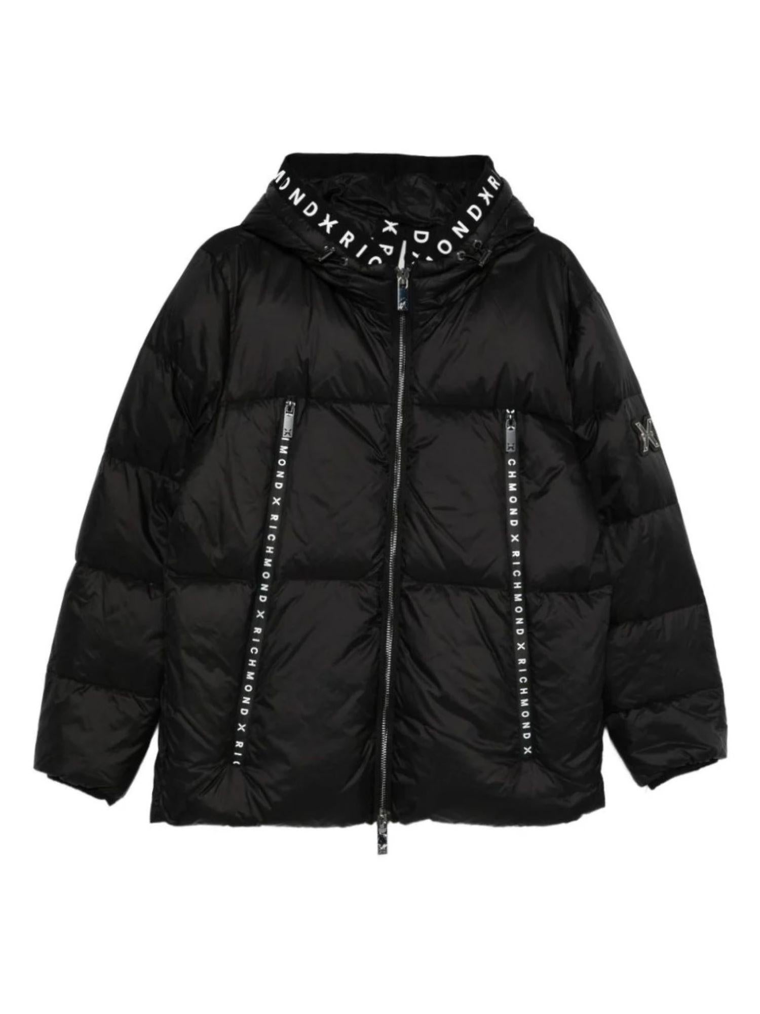 John Richmond piumino con cappuccio Lima nero UMA25136PI BLACK John RICHMOND 