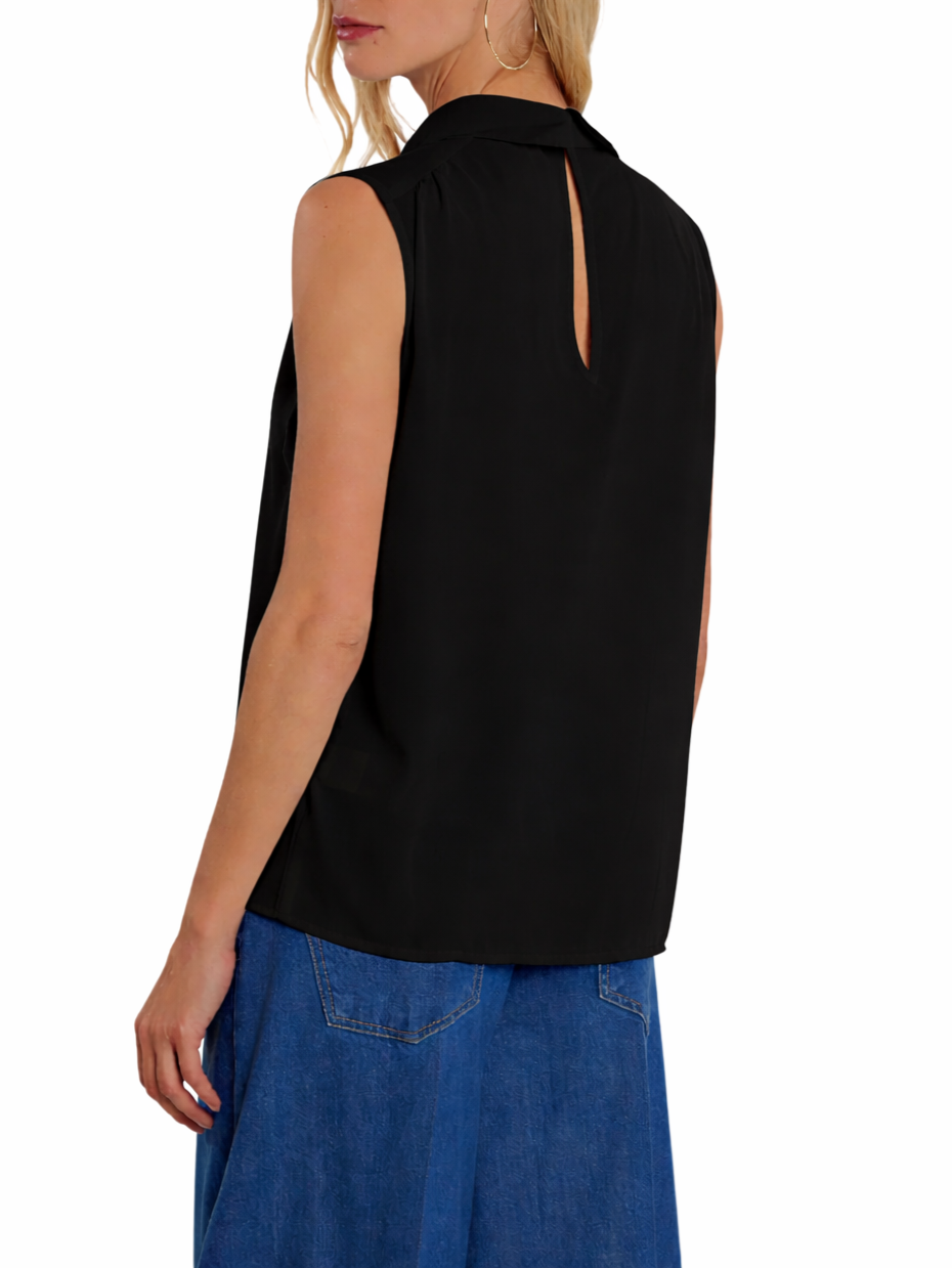 Relish blusa smanicata Jeanne con catenina nero JEANNE 1199 RELISH 