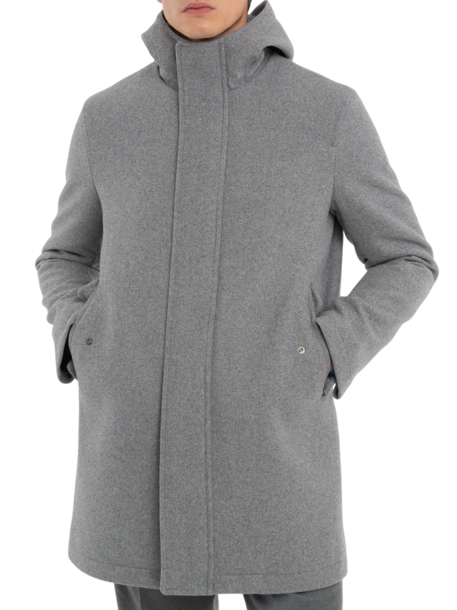 Manuel Ritz cappotto in panno misto lana con cappuccio grigio 3932H8317C-253735 97 MANUEL RITZ 