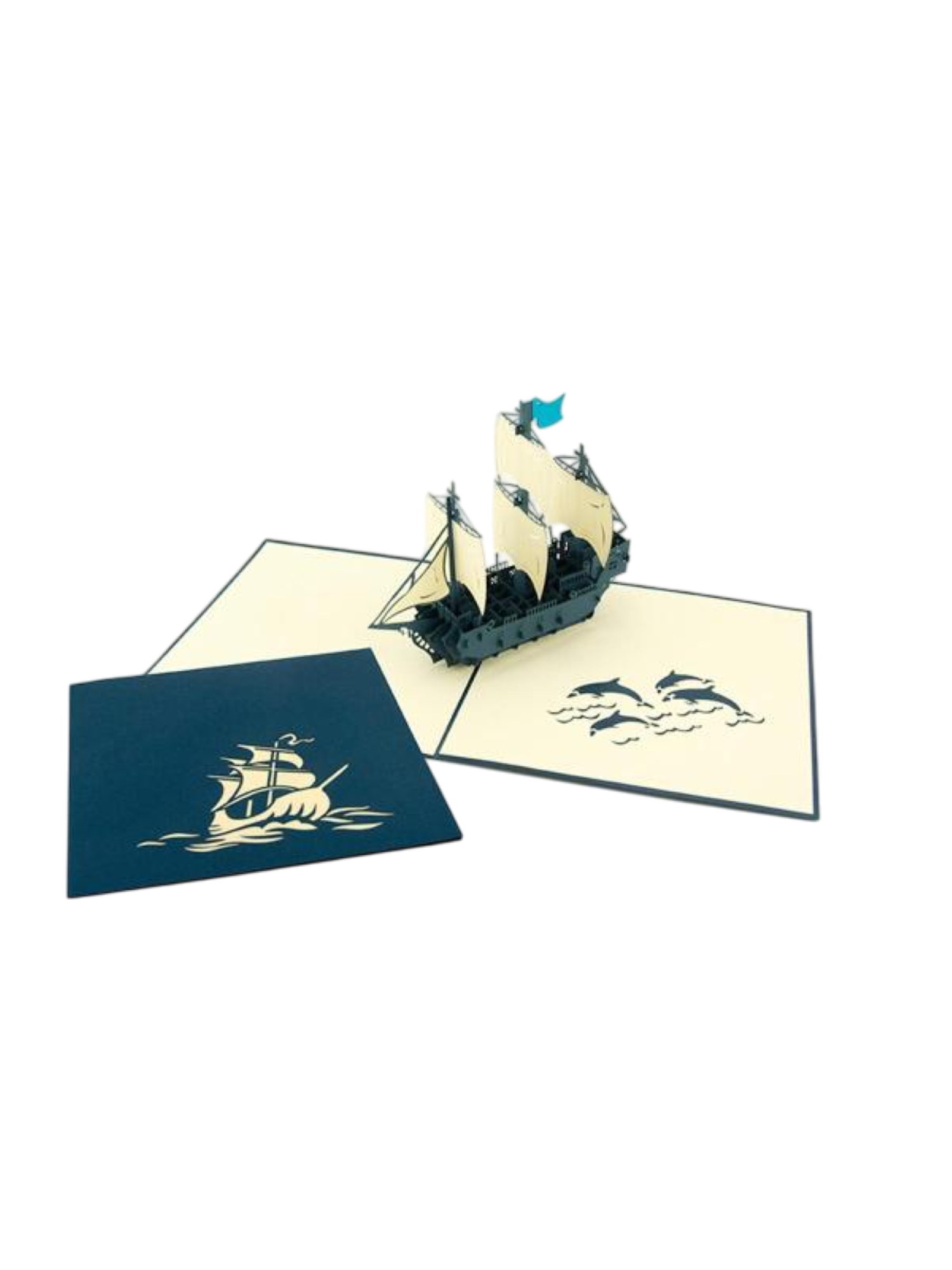 Origamo biglietto di auguri handmade con vascello KP050 GALLEON ORIGAMO 
