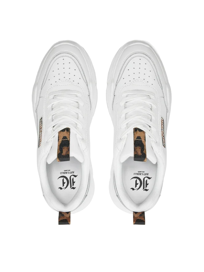 Just Cavalli sneakers in pelle fondo Casper con logo bianco 77RA3SL4-ZPA71 003 JUST CAVALLI 