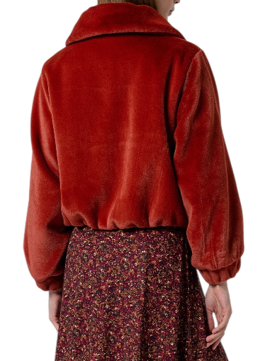 Surkana pelliccia ecologica con zip color mattone 555LAPE422 21 SURKANA 