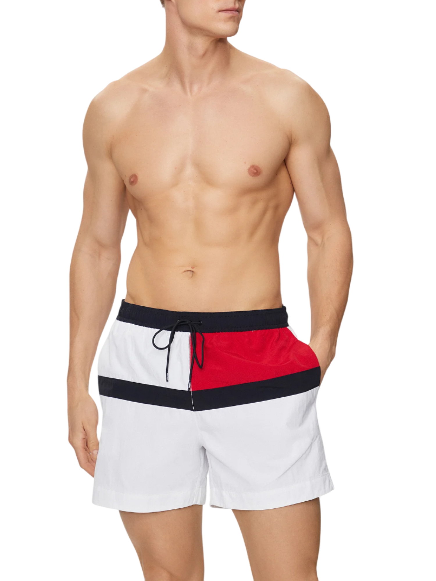 Tommy Hilfiger boxer mare colorblock iconico bianco UM0UM03259 YCF Tommy Hilfiger beachwear 