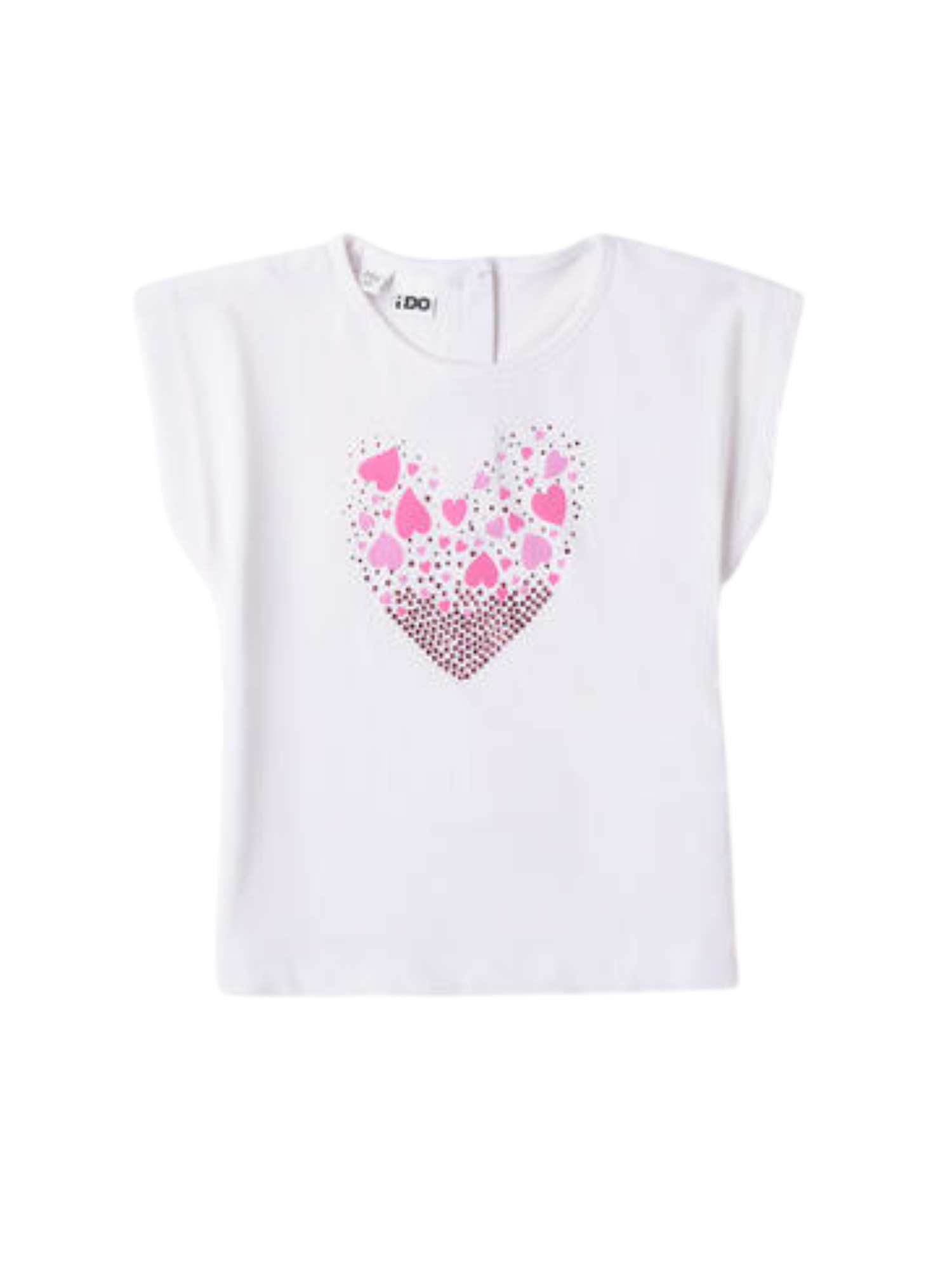 iDo T-shirt manica corta con cuoricini bianco 4B519 0113 iDO 