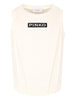 Pinko canotta a costine con logo bianco