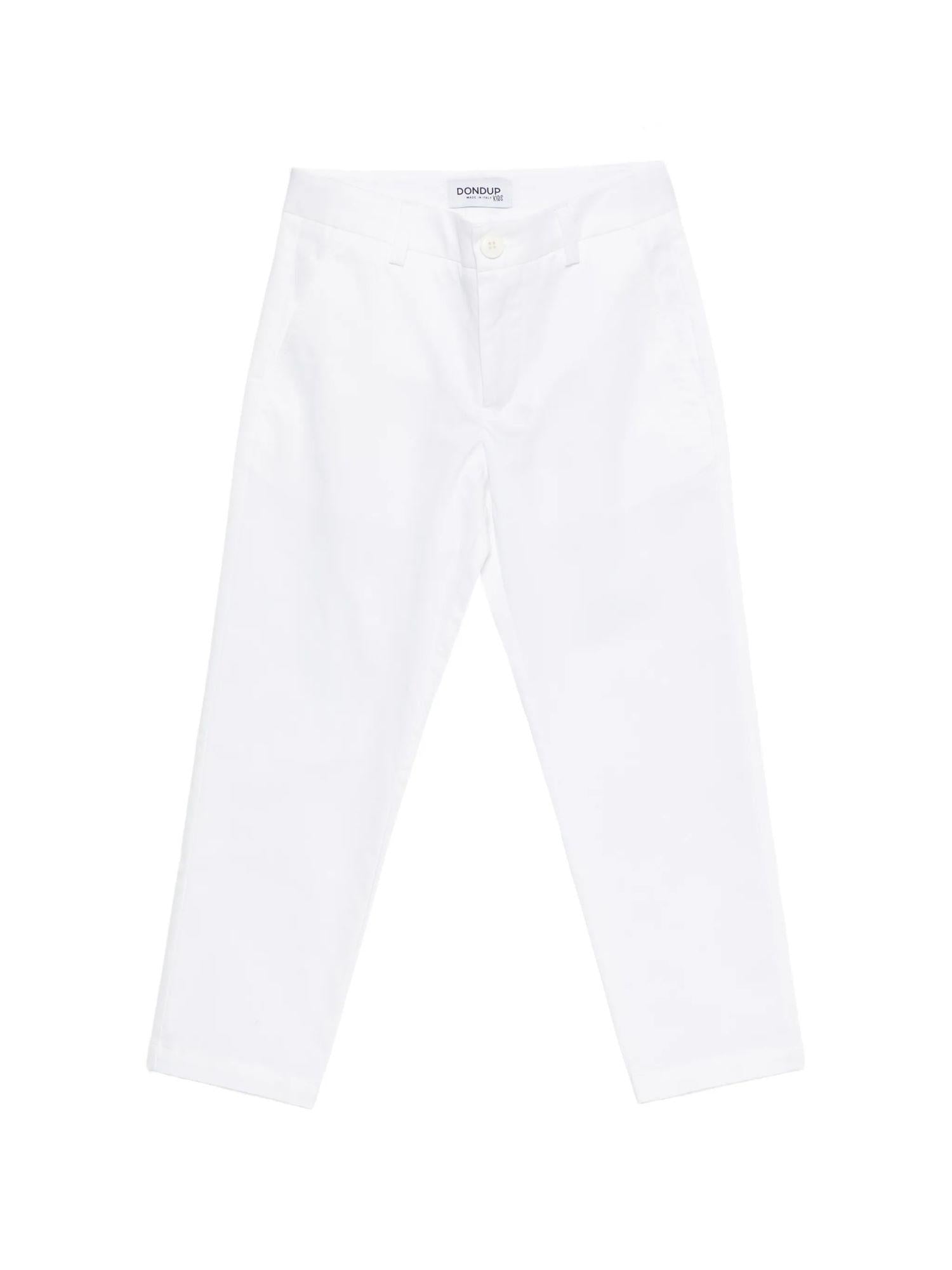 Dondup pantaloni bambino in gabardina bianco DMPA1800CE039 B000 DONDUP 