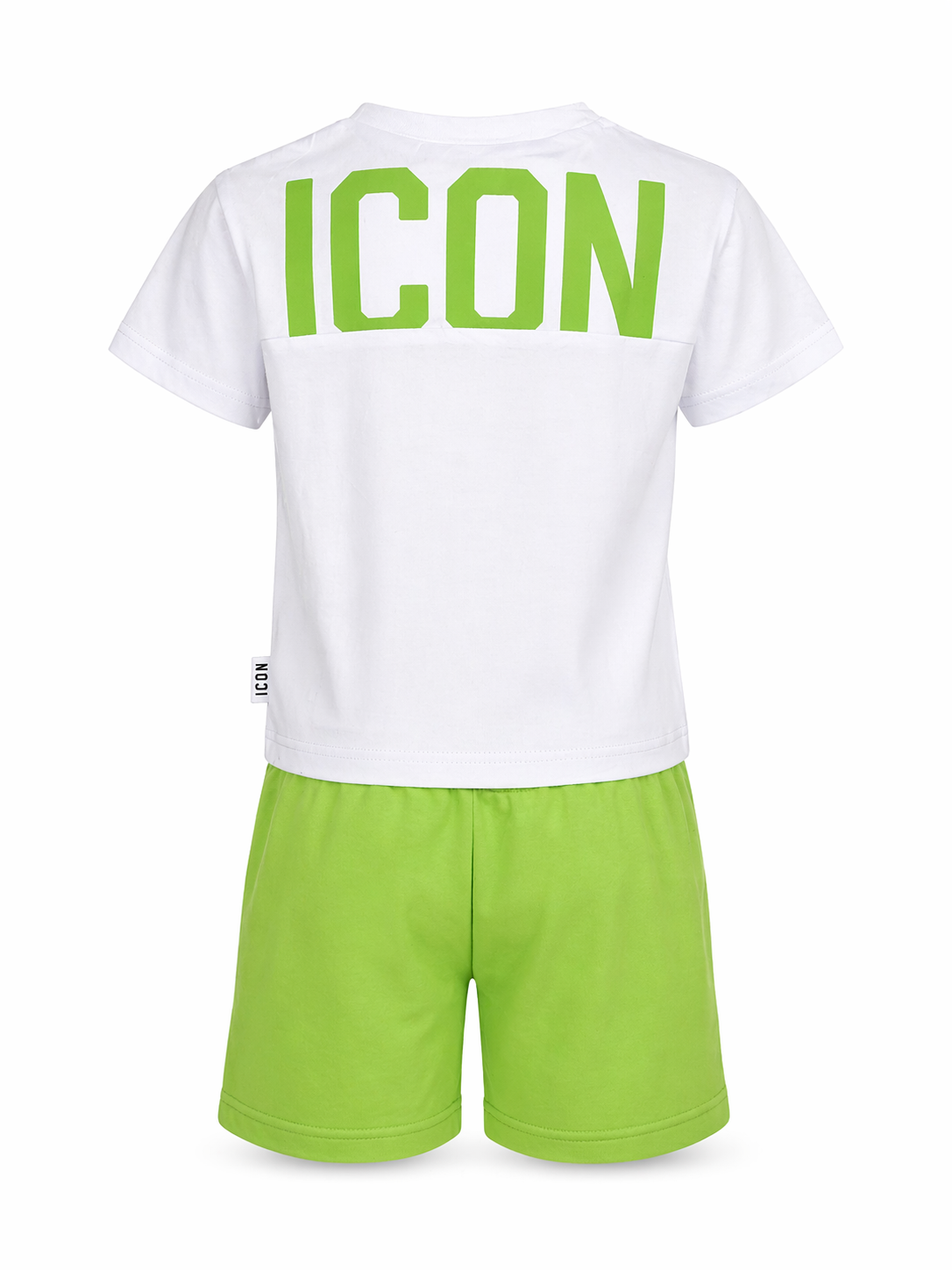 Icon completo bambino T-shirt e bermuda bianco verde INBFS001213 1044 ICON 