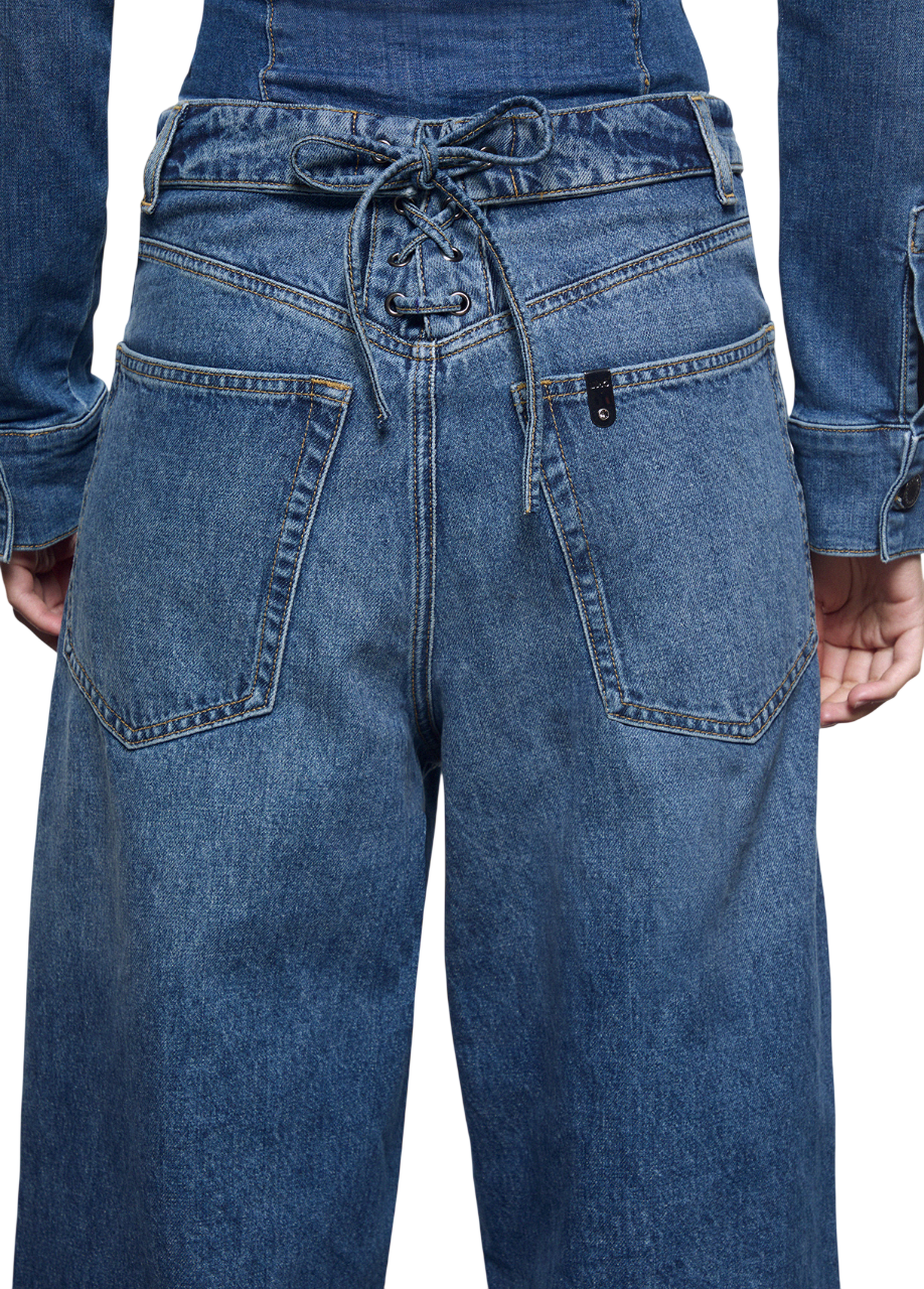 Liu Jo jeans gamba larga Dea con stringhe lavaggio blu UA6510D0400 79157 LIU JO 