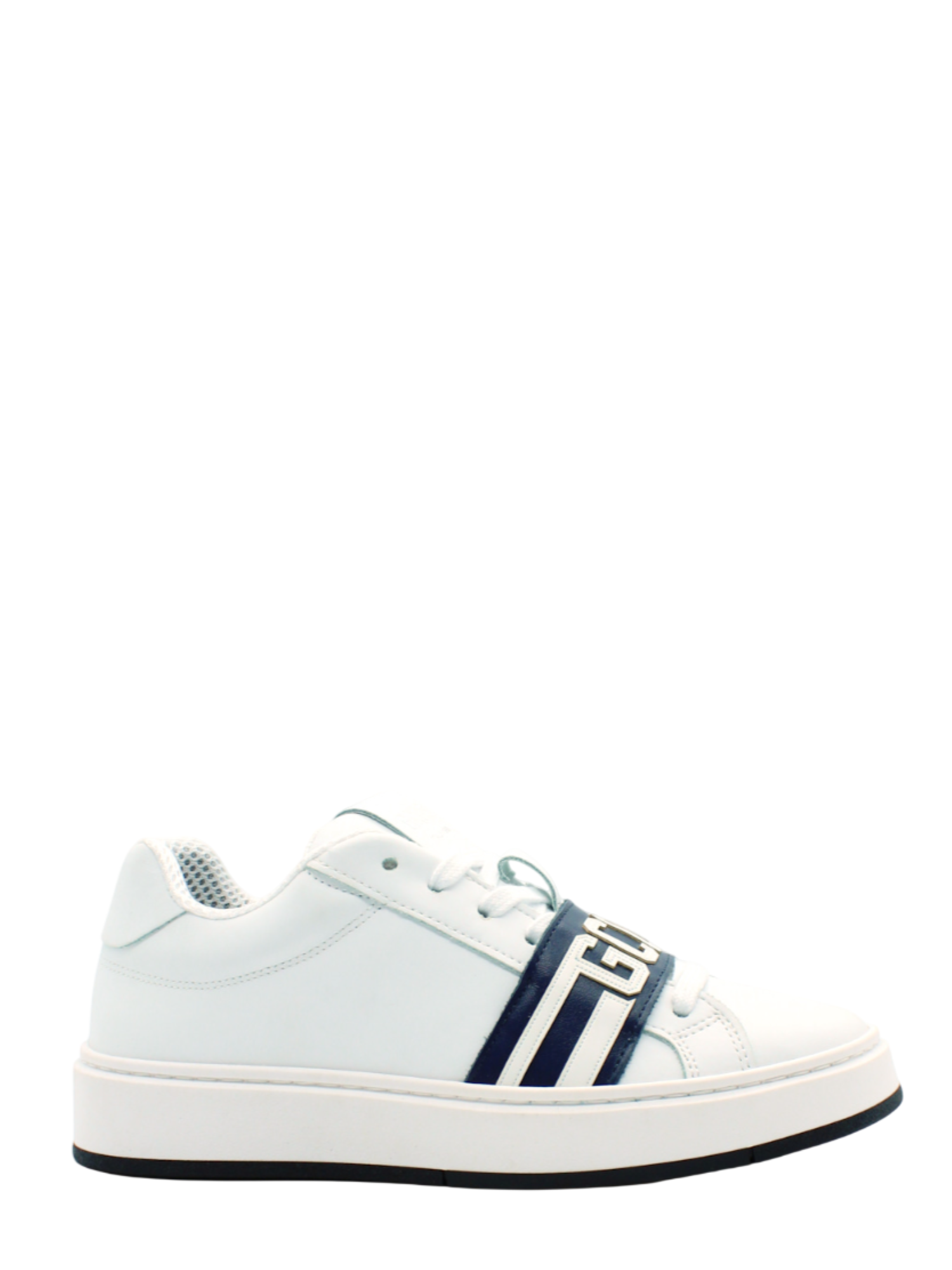 GCDS sneakers bambino in pelle con logo bianco GCK102-032-C WHITE-BLUE NAVY GCDS 