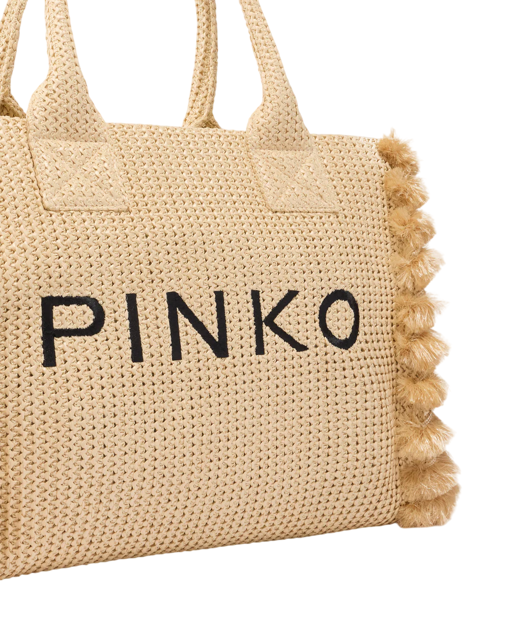 Pinko borsa Beach Shopper in rafia con logo beige 106673-A39Y HZ3Q PINKO 