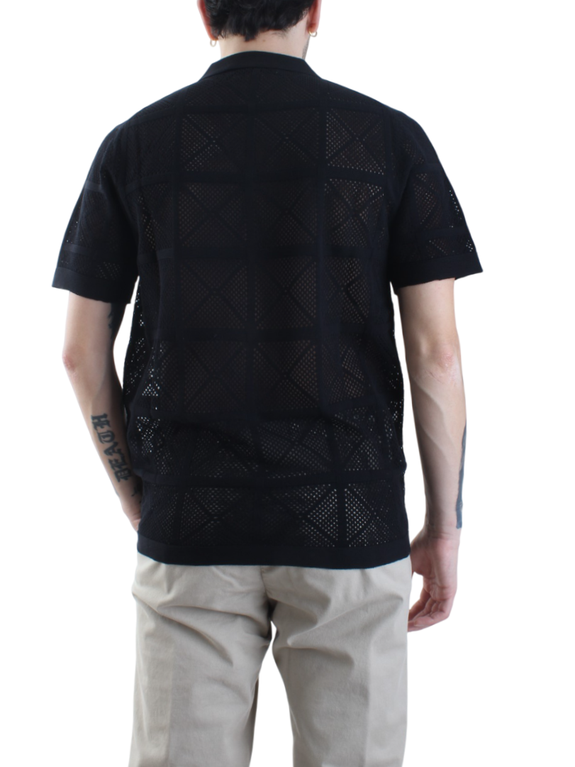 Opificio 4.0 camicia traforata manica corta nero 651163 NERO Opificio 4.0 