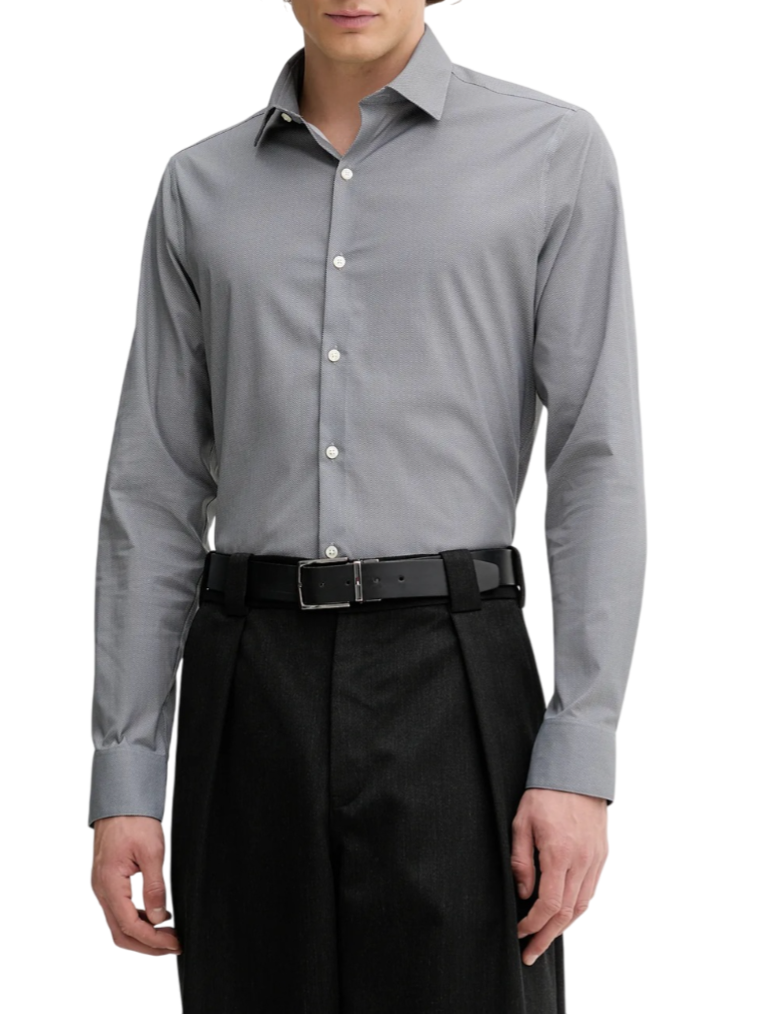 Calvin Klein camicia uomo slim in fantasia grigio LV019EU074 09U Calvin Klein 
