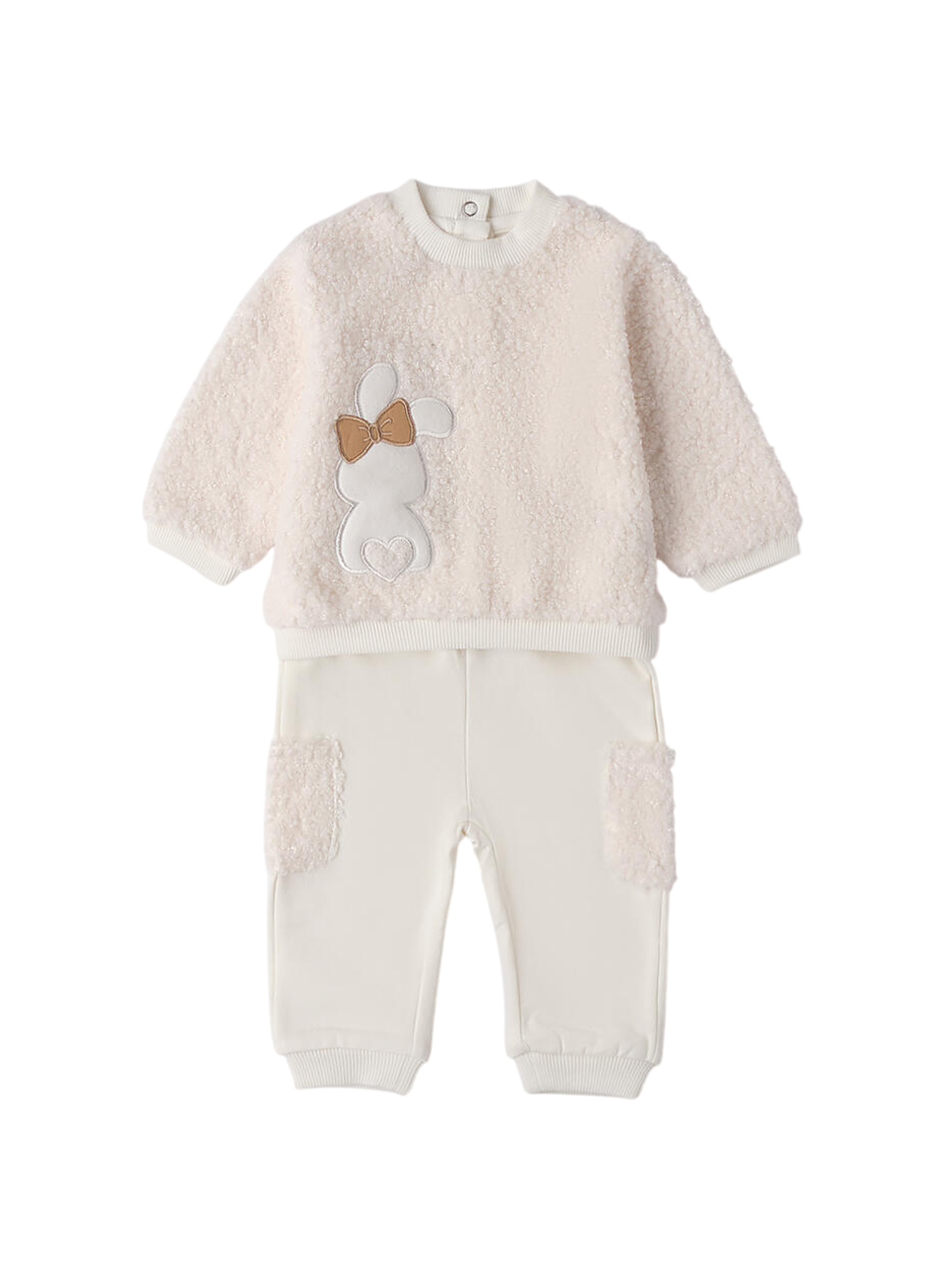 iDo completo neonata in tessuto teddy panna 4F095 0115 iDO 