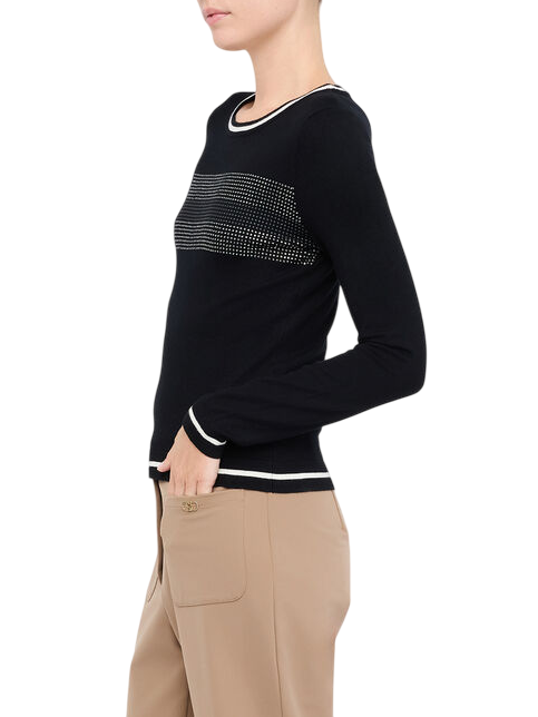 Liu Jo maglia donna con strass nero TF5209MS49I 03N66 LIU JO 