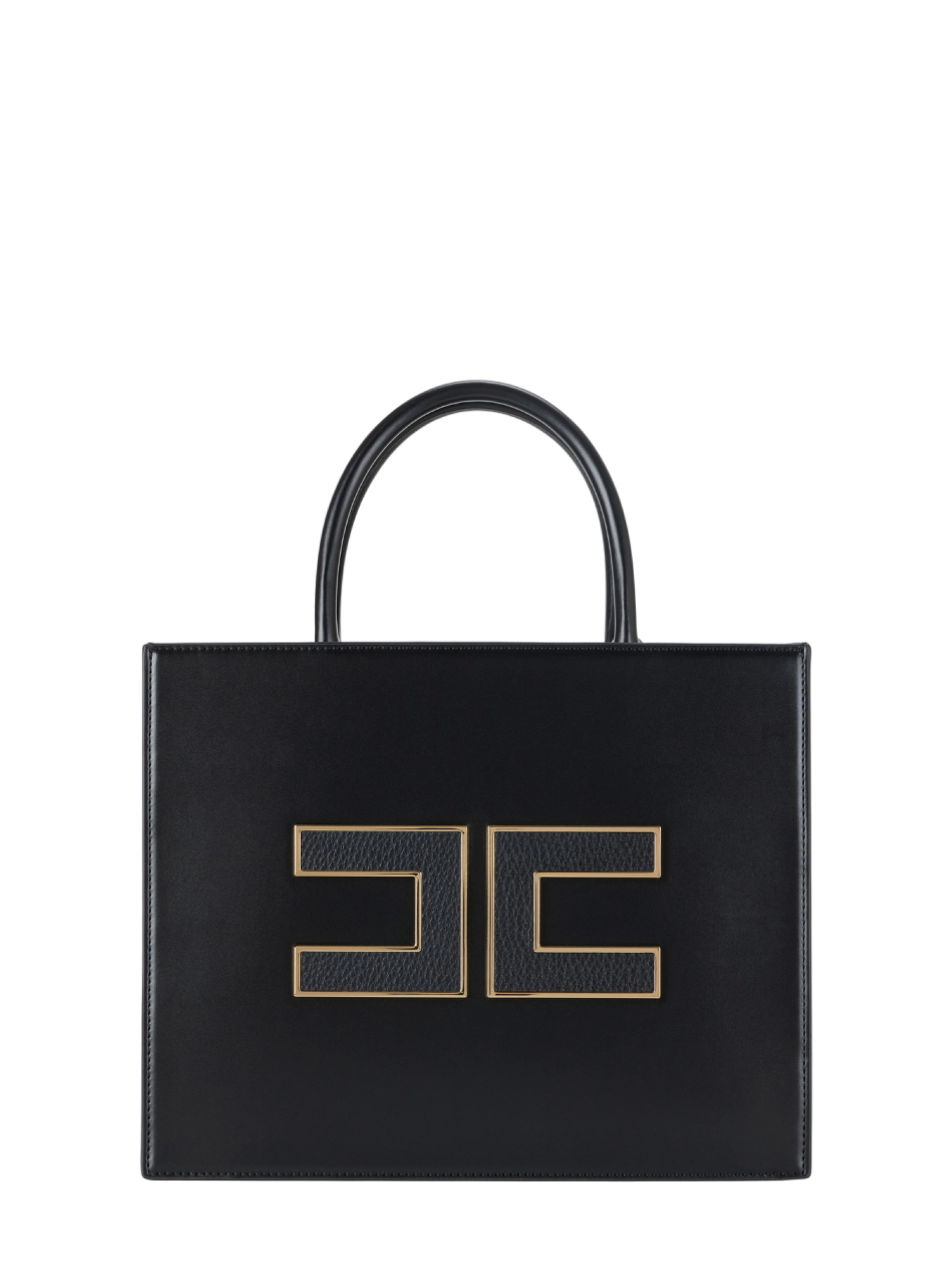 Elisabetta Franchi borsa tote in ecopelle con logo nero BS32A56E2 110 ELISABETTA FRANCHI 