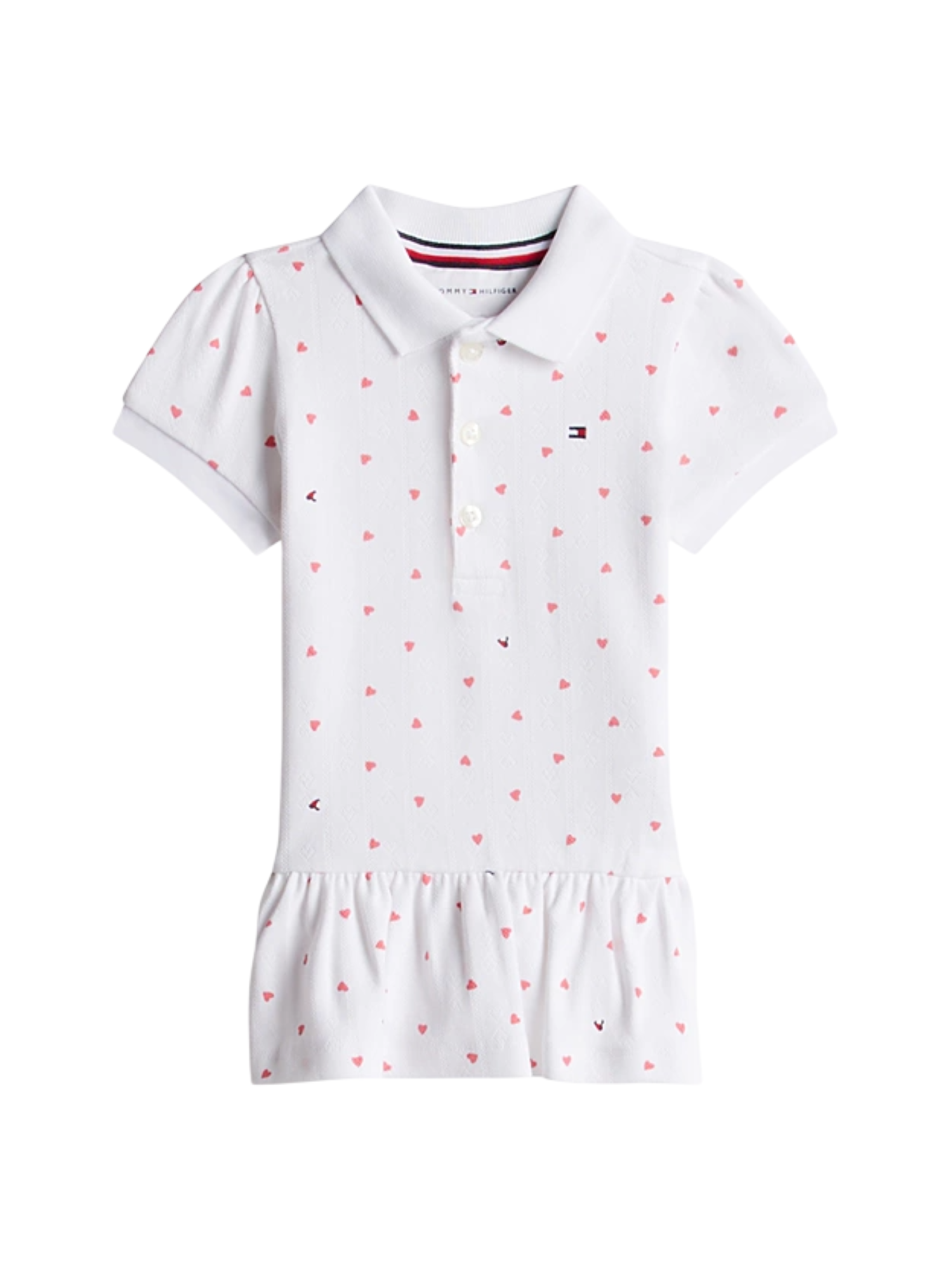Tommy Hilfiger abito neonata in fantasia a cuoricini bianco KN0KN02365 0K4 Tommy Hilfiger 