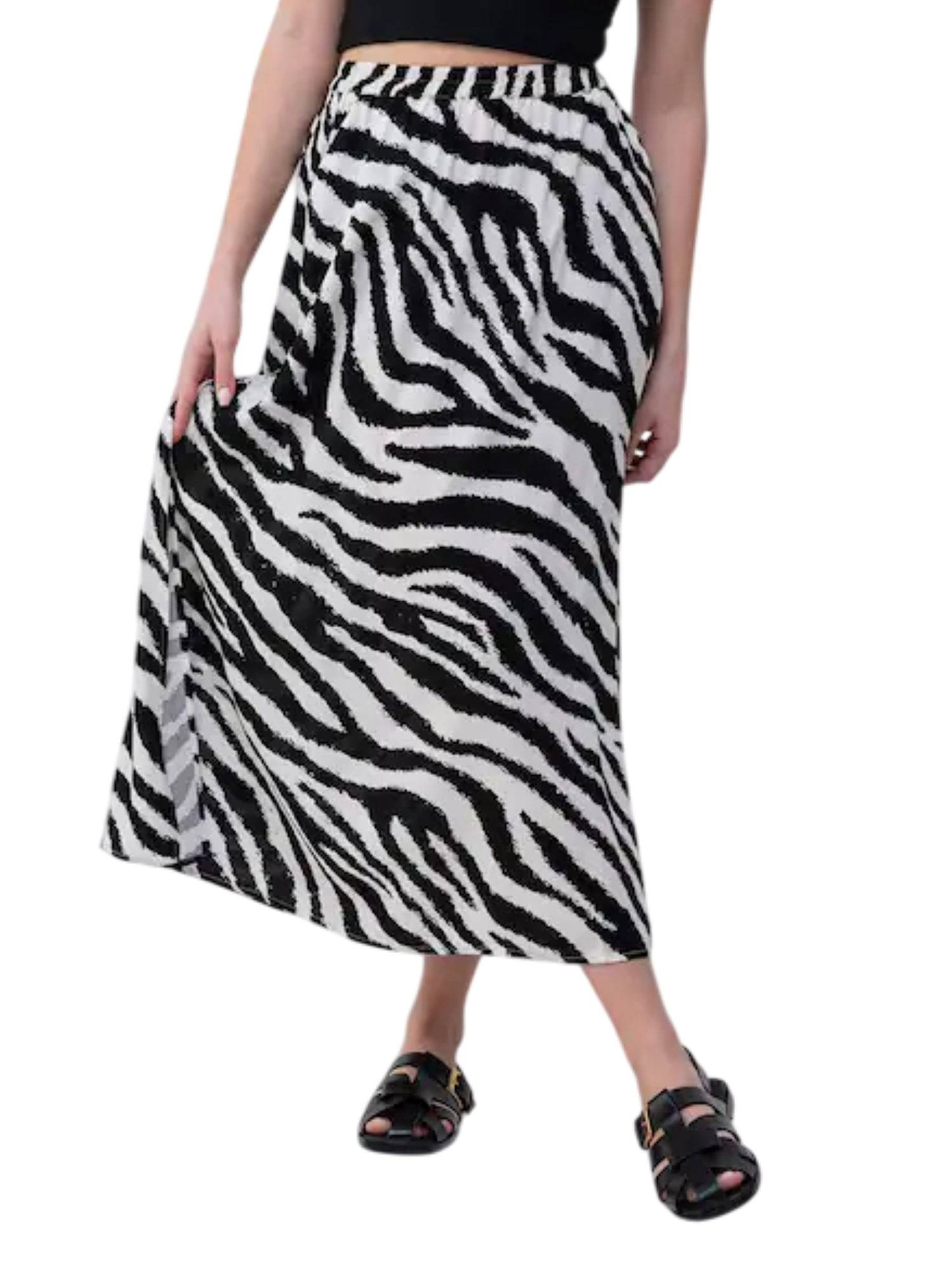 Vero Moda gonna midi in fantasia zebrata bianco nero 10302047 SNOW WHITE-FANNI VERO MODA 