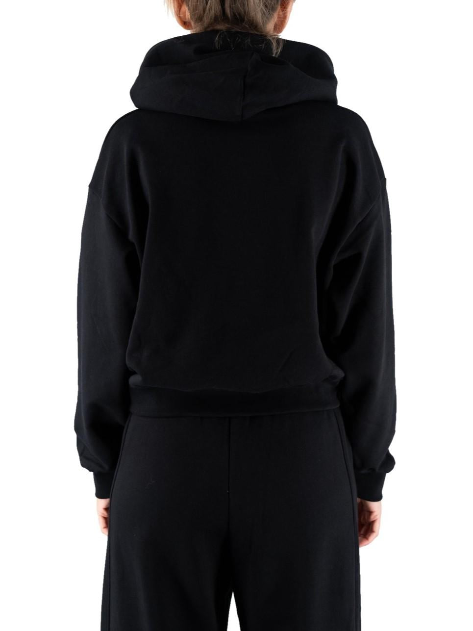 County of Milan felpa donna con cappuccio e strass nero CM30028 NERO COUNTY OF MILAN 