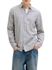 Jack&Jones camicia uomo a righe misto lino bianco verde