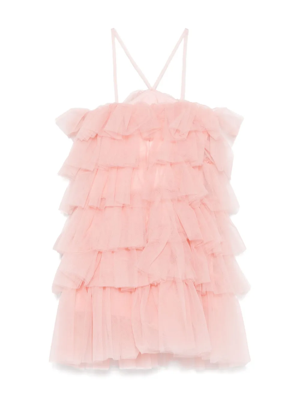 Pinko Up tuta jumpsuit corta con balze in tulle rosa KFTA0040TU005 C052 PINKO KIDS 