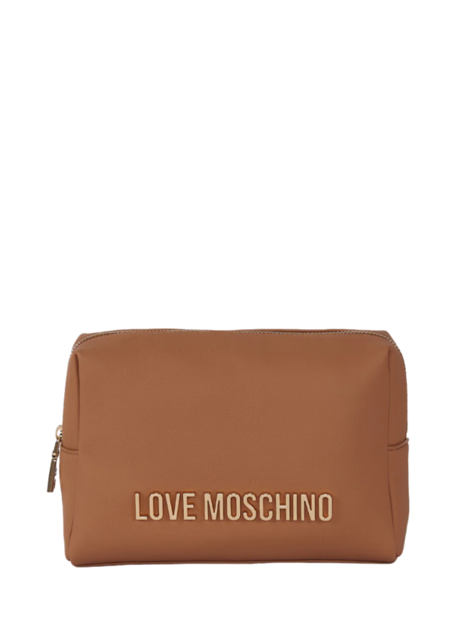 Moschino Love pochette in ecopelle con logo marrone cuoio