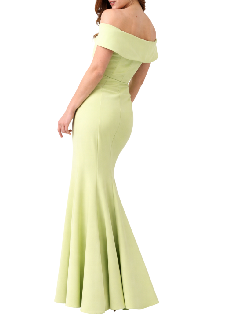 Silence abito lungo Seashell con spacco verde mela SD40255 GREEN TEA SILENCE 