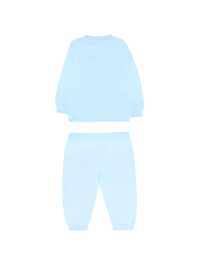Moschino completo neonato felpa e pantalone celeste MMK05E-LCA40 40304 MOSCHINO 