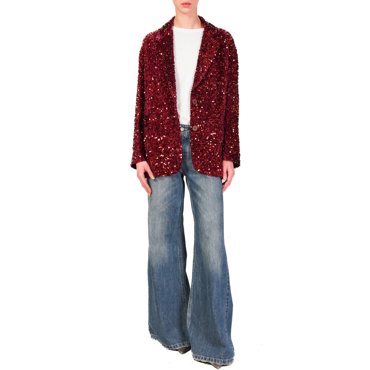 Tensione In giacca con paillettes bordeaux TE25B4758 BORDO TENSIONE IN 