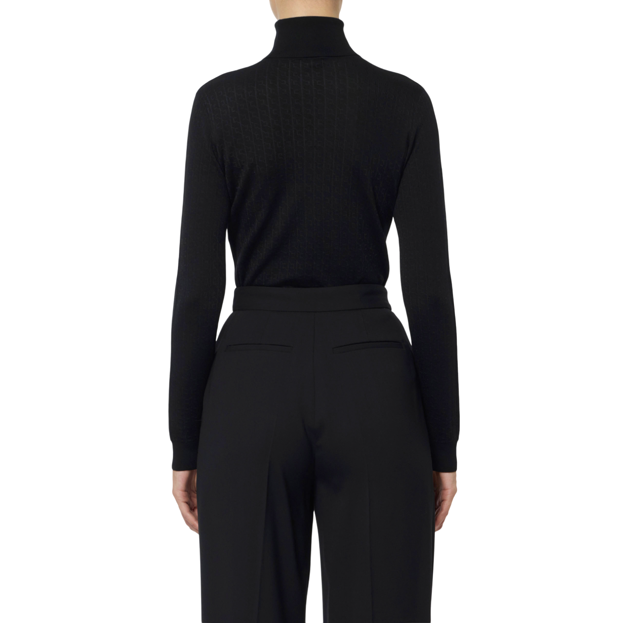 Elisabetta Franchi maglia dolcevita con logo jacquard nero MK23S56E2 110 ELISABETTA FRANCHI 