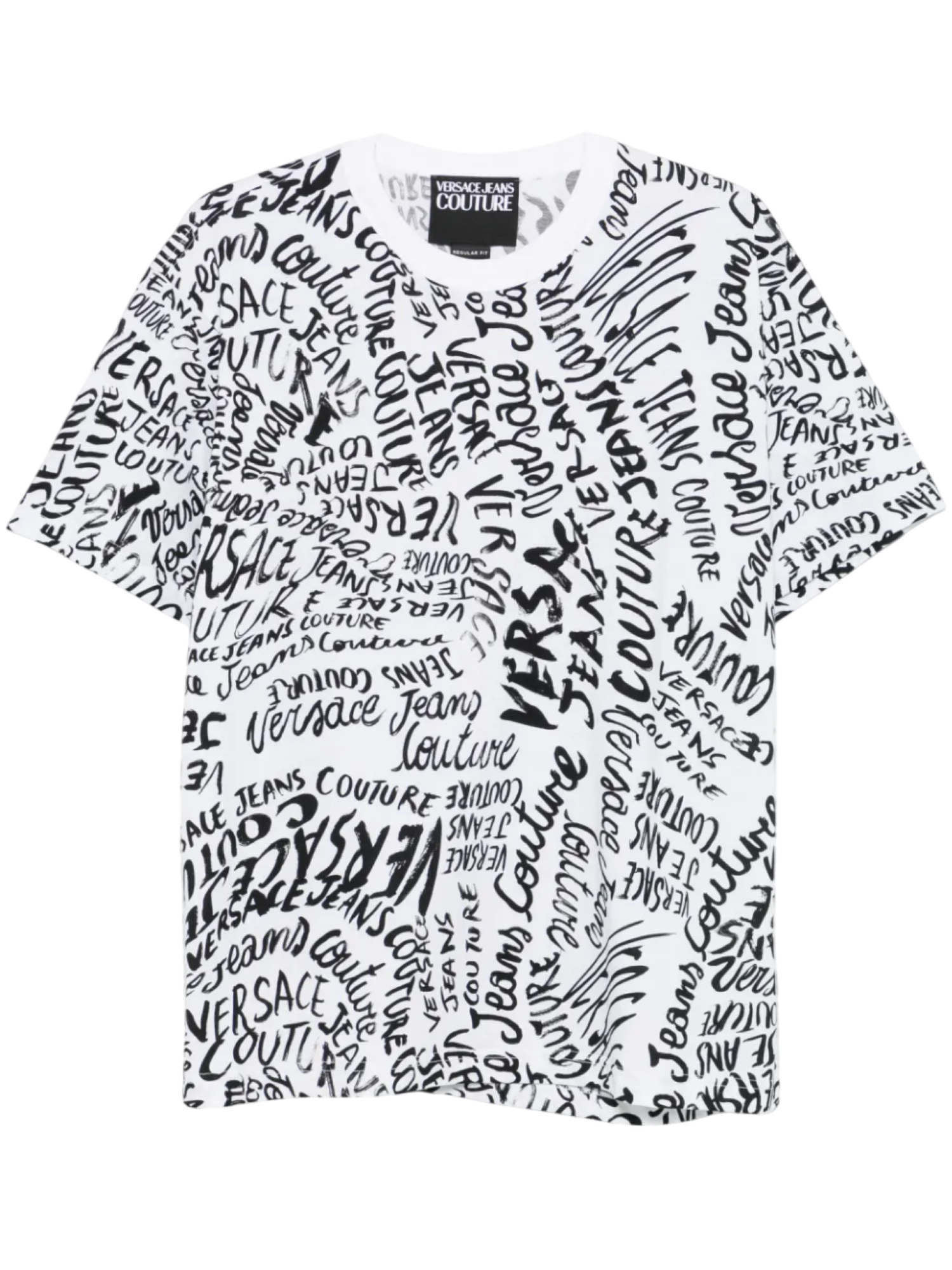 Versace Jeans Couture T-shirt maniche corte con logo all over bianco 78GAH6R0-JS440 L02 VERSACE Jeans Couture 