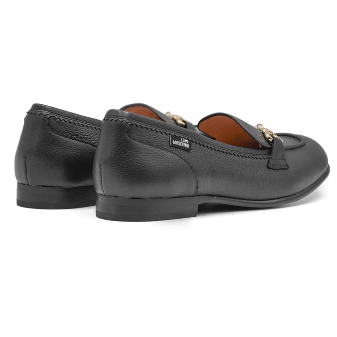 Moschino Love mocassini in pelle martellata nero JA10091-IC5 000 MOSCHINO LOVE 
