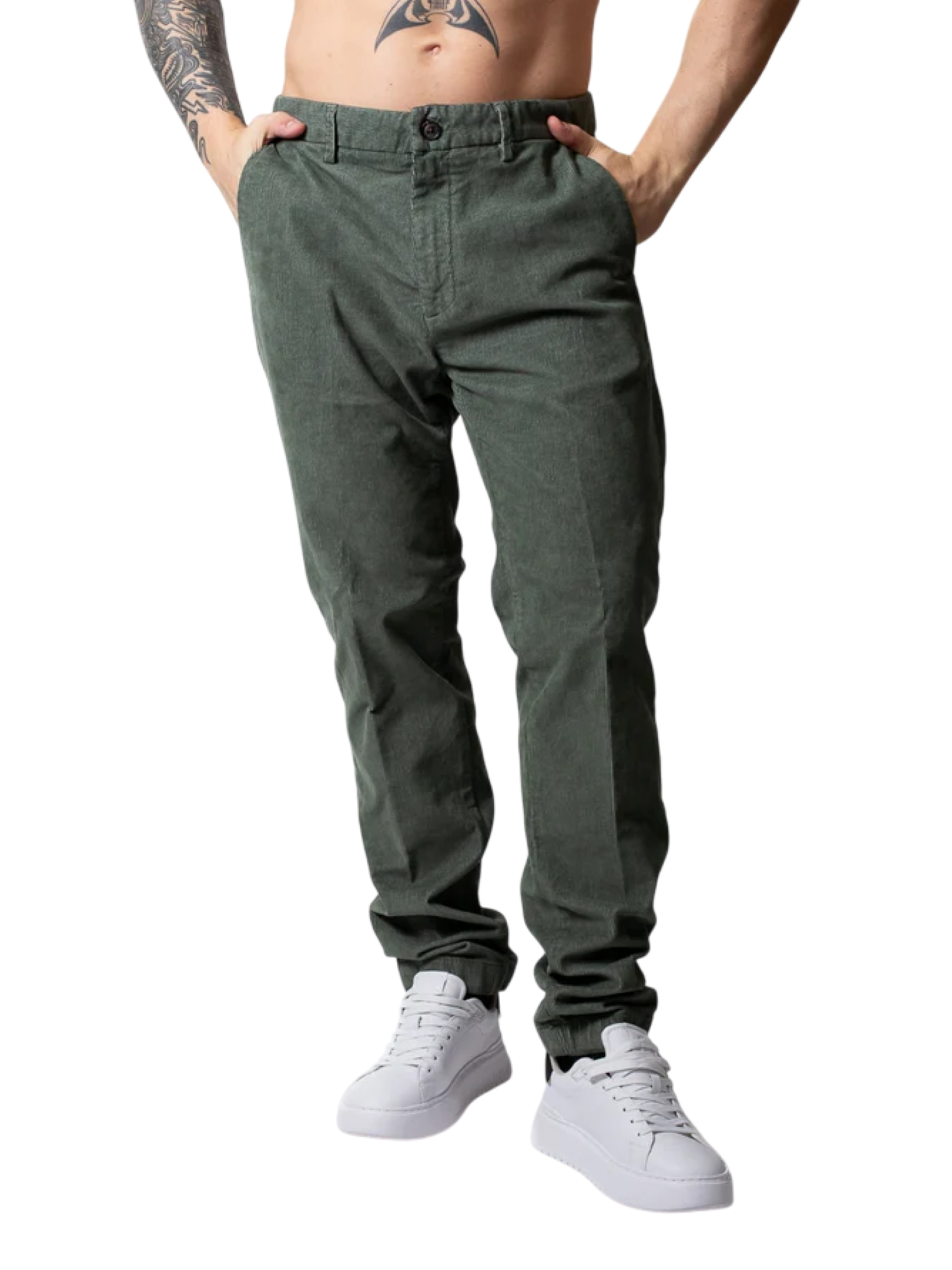 Liu Jo pantaloni uomo Lione in velluto millerighe verde QF5005T2684 90509 LIU JO 