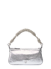 Pinko borsa Half Moon Baguette Mini argento