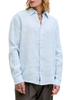 Jack&Jones camicia in lino uomo manica lunga celeste