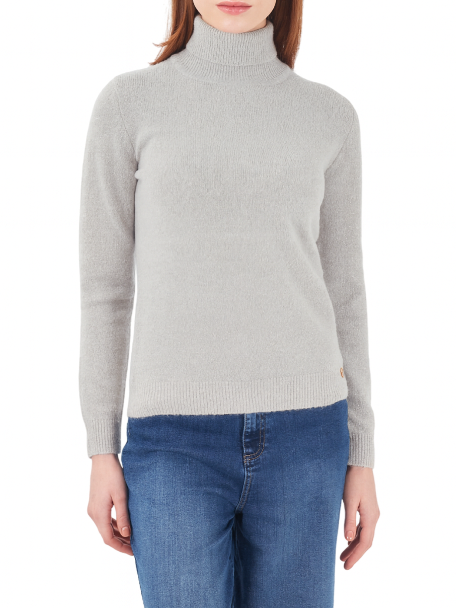 Yes Zee maglia dolcevita lurex grigio M048-BT00 0819 YES-ZEE 