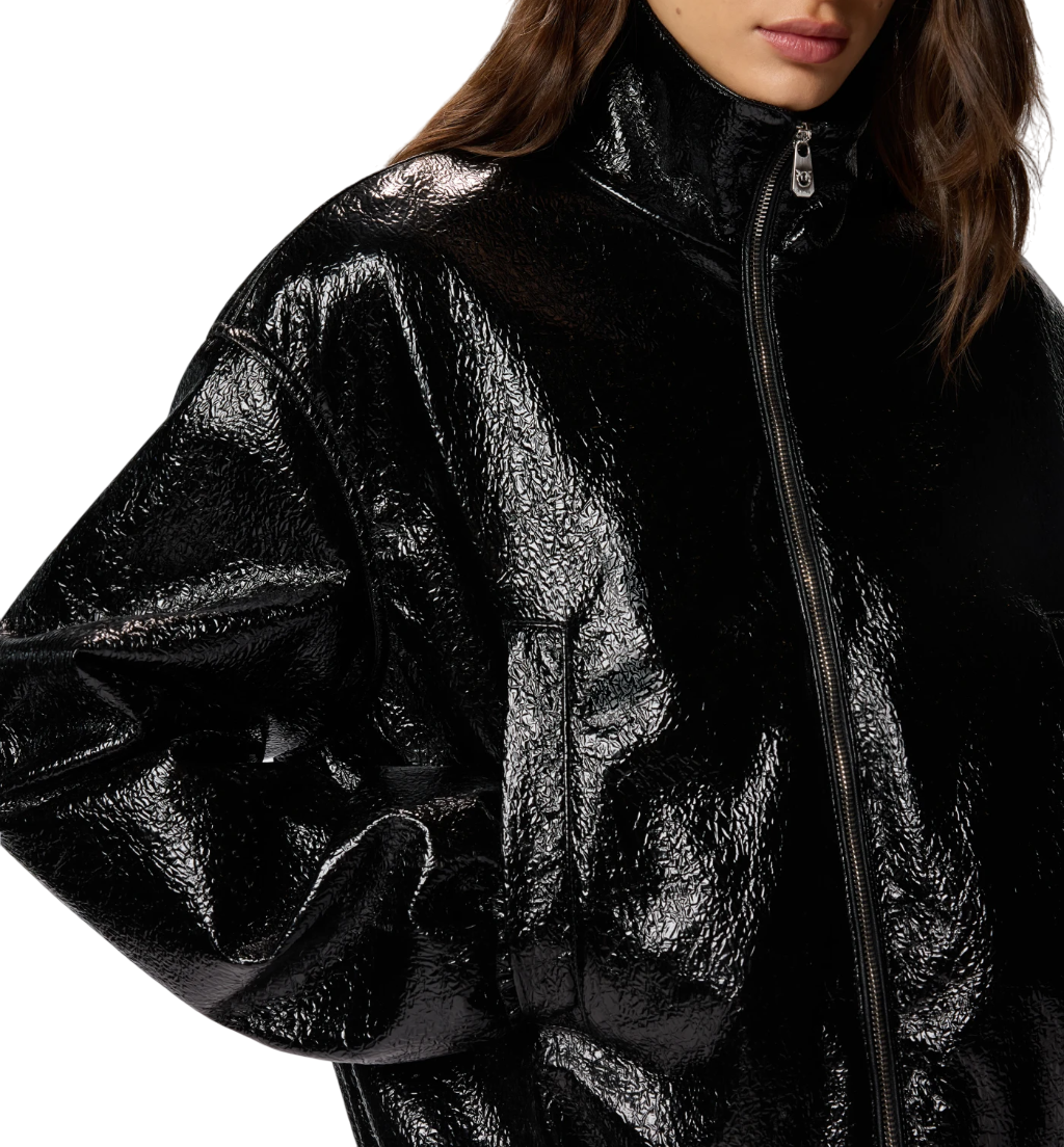 Pinko giubbino over Blasa effetto vernice nero 106024-A2YG Z99 PINKO 