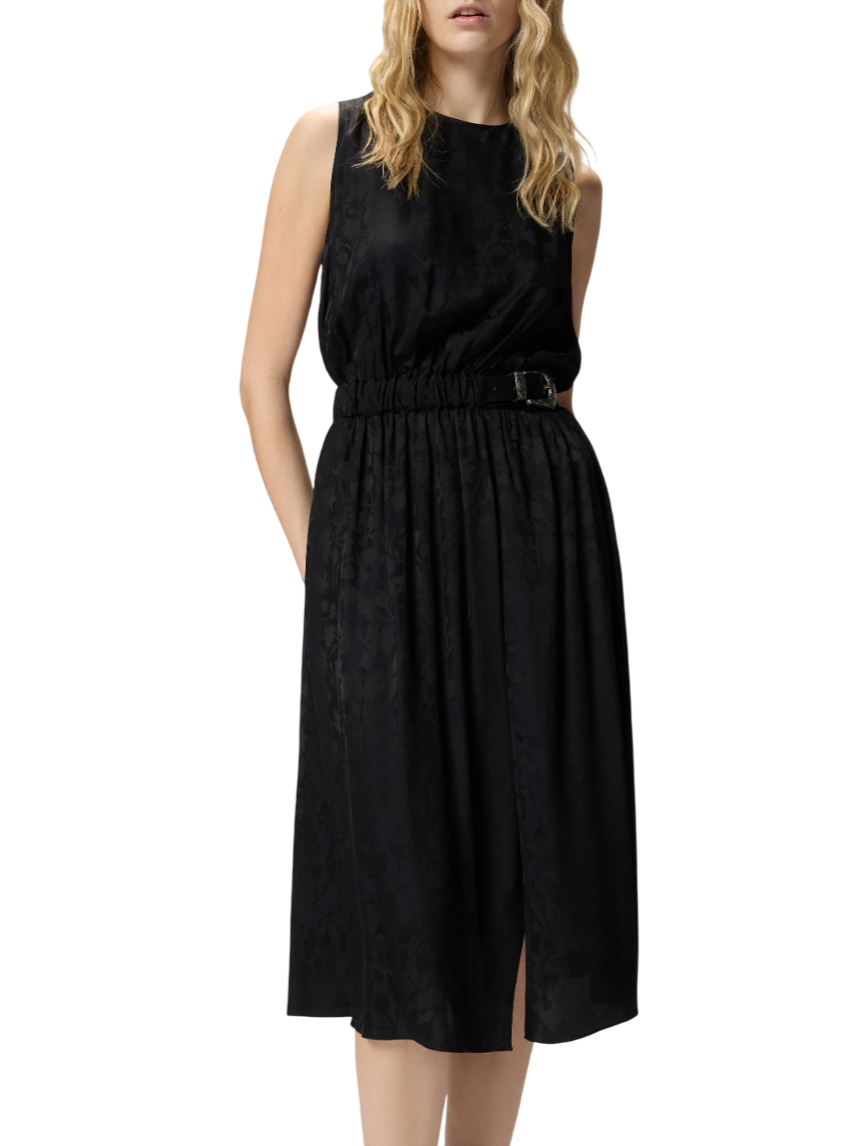 Pinko abito midi Caserta in fantasia floreale con cinta nero 106801-A3AN Z99 PINKO 
