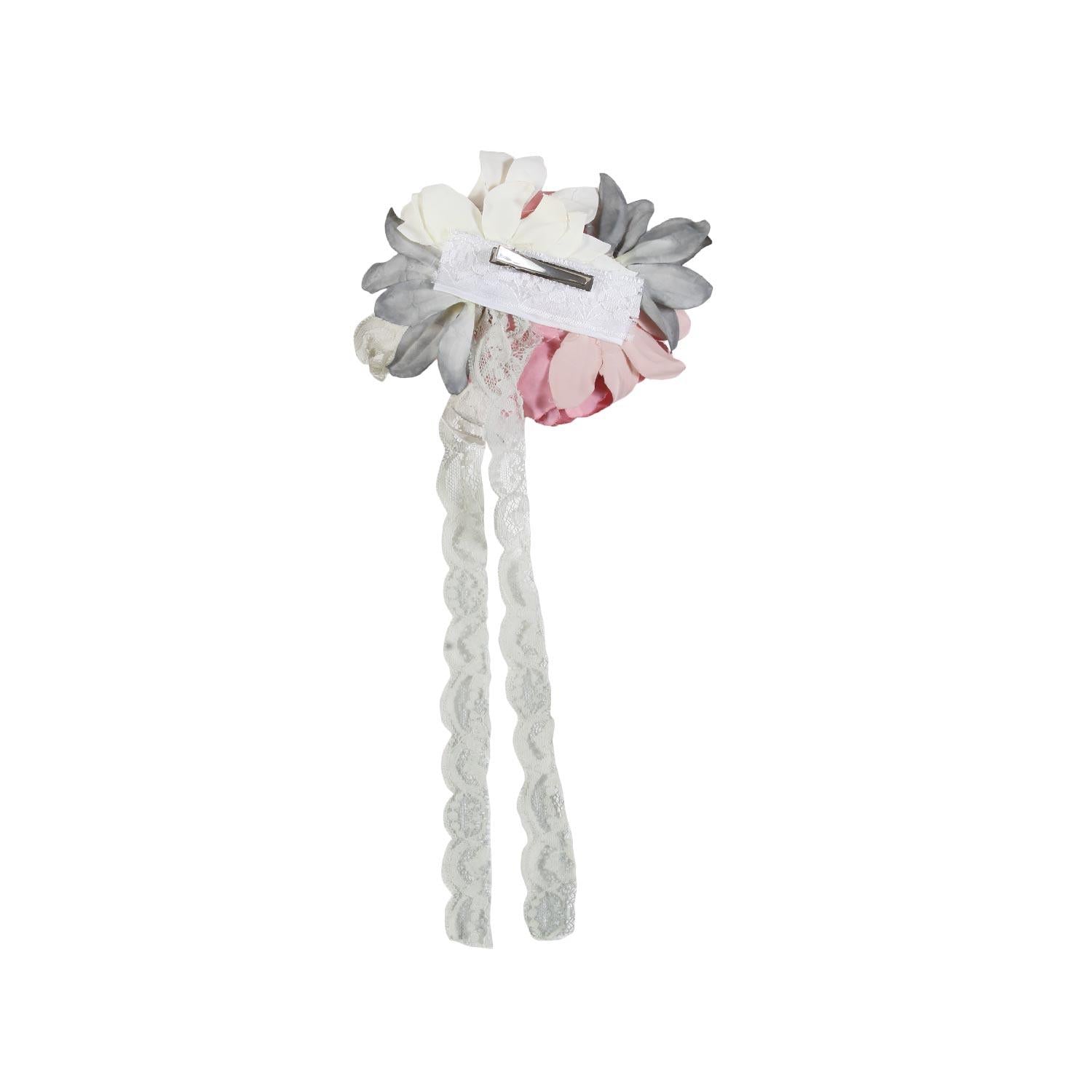 MIMILU' Fermaglio per cerimonia da bambina con fiori Rosa 640TOCADO UNI MImilù 