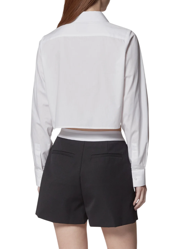 John Richmond camicia crop manica lunga con logo bianco UWP25031CA WHITE John RICHMOND 