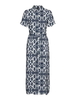 Vero Moda abito chemisier lungo in fantasia blu bianco
