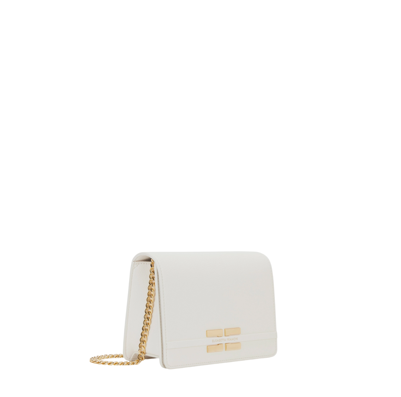 Elisabetta Franchi borsa a tracolla in ecopelle martellata panna BS39A61 193 ELISABETTA FRANCHI 