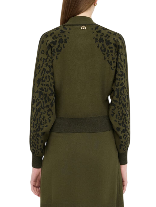 Liu Jo maglia lupetto in fantasia animalier lurex verde TF5269MS49I A4350 LIU JO 