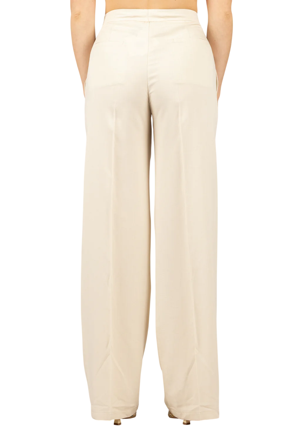 Vicolo pantaloni palazzo donna misto lino panna TAB1624 BURRO VICOLO 