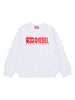 Diesel felpa in cotone con stampa logo bianco rosso