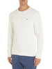 Tommy Hilfiger maglia in cotone con trecce avorio